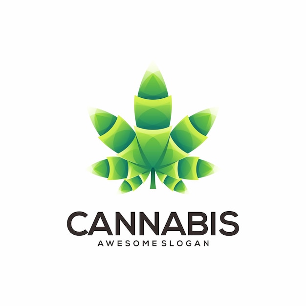 Free vector cannabis gradient design logo