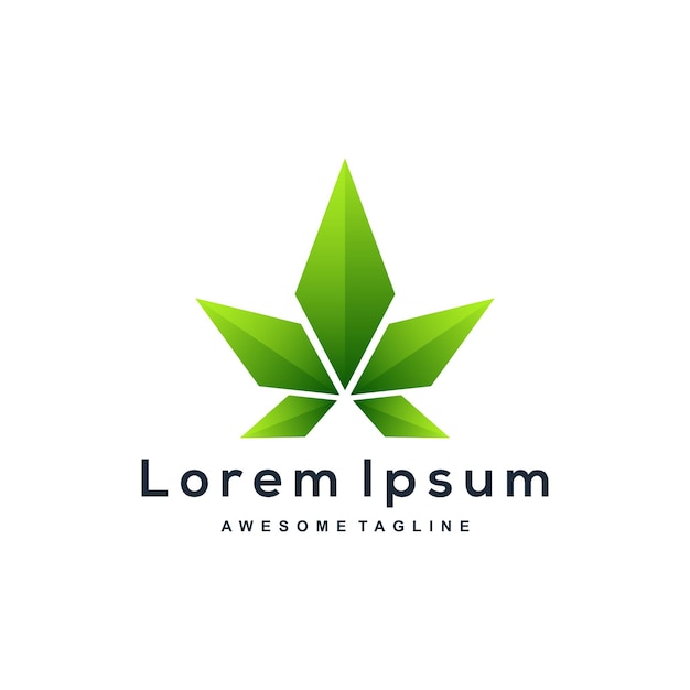 Free vector cannabis gradient logo design color