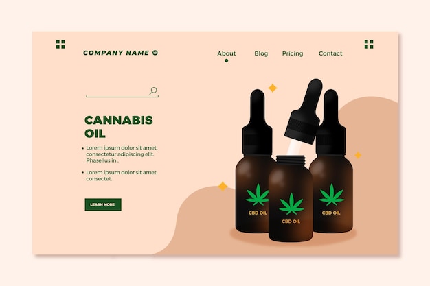 Free vector cannabis oil - landing page