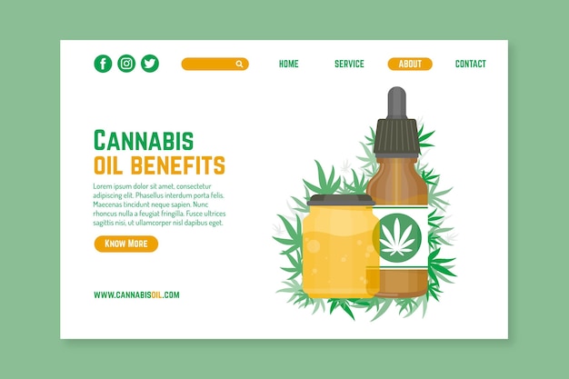 Free Vector cannabis oil - landing page