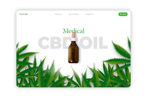 Free vector cannabis oil - landing page