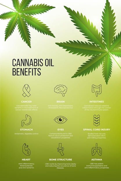 Free Vector cannabis oil medical benefits graphics