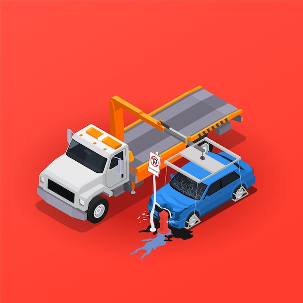 Car Accidents Isometric Composition