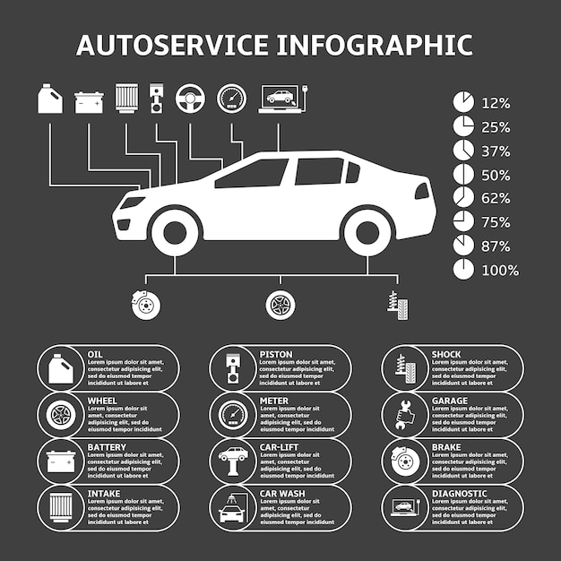 Car auto service infographics design elements