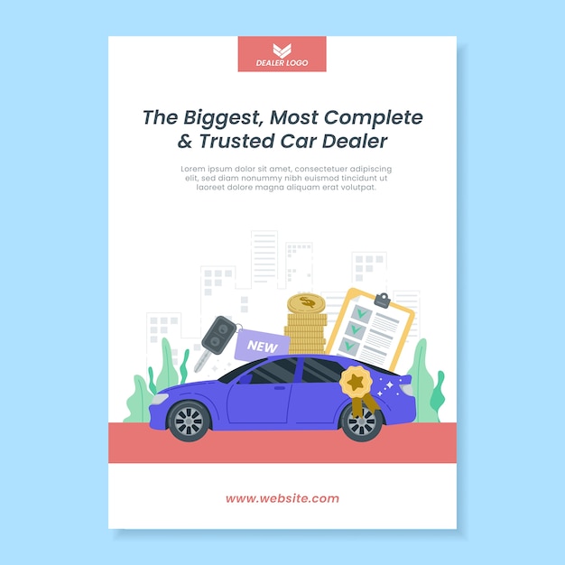 Free Vector car dealership  poster template