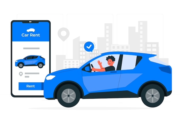 Car rental concept illustration