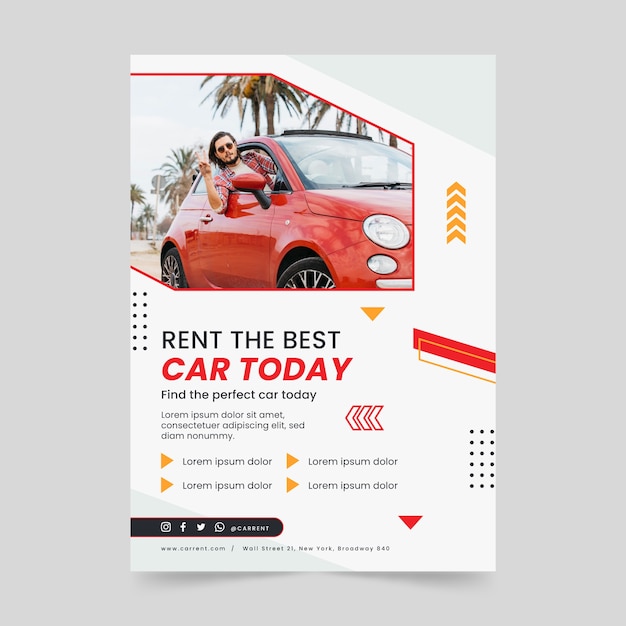 Car rental service poster template