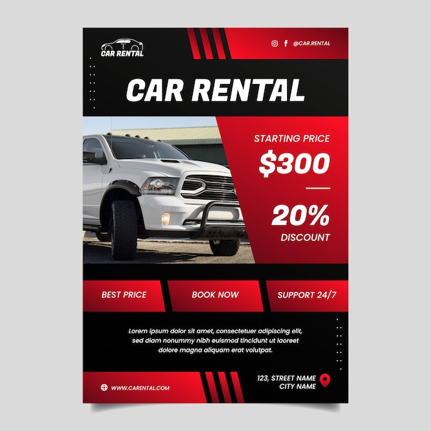 Car rental service poster template