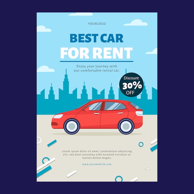 Free Vector car rental service poster template