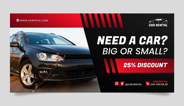 Car rental service  sale banner template