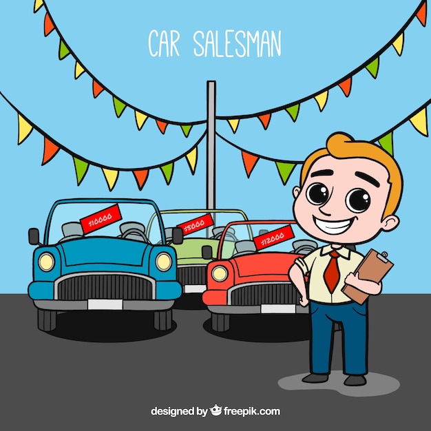 Free Vector car salesman