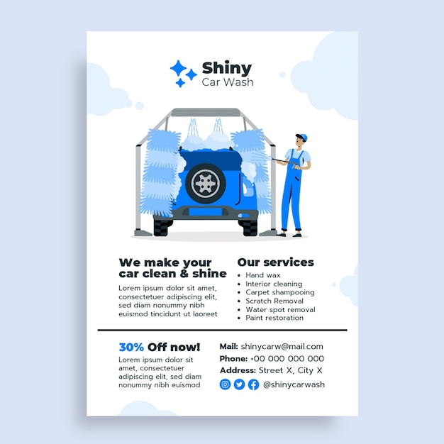 Car service poster template design