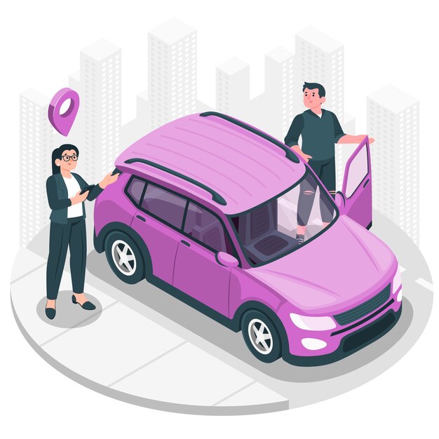 Car sharing concept illustration