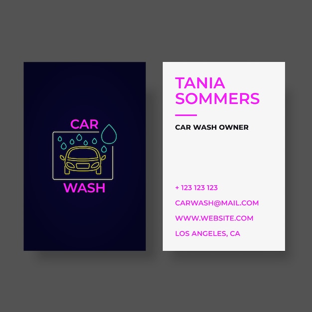 Car wash business card template