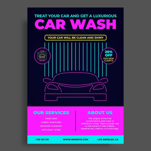 Car wash poster template