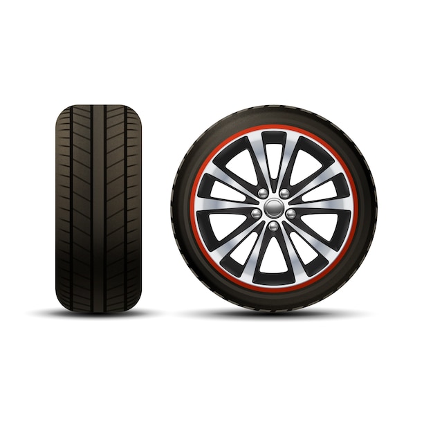 Free Vector car wheel realistic