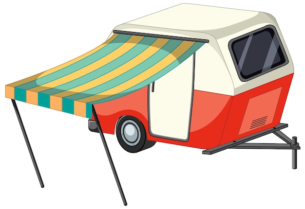 Free vector caravan for camping on white background