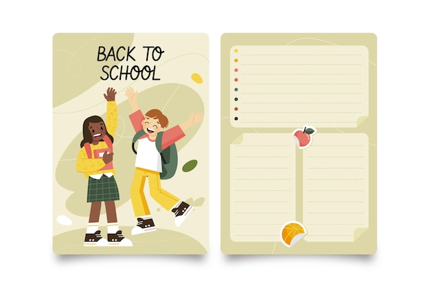 Card template for back to school