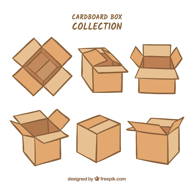 Cardboard boxes collection to shipment