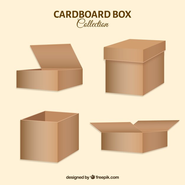 Cardboard boxes collection to shipment