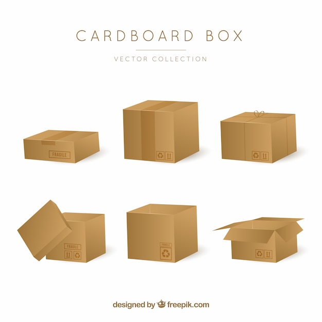 Free Vector cardboard boxes collection to shipment