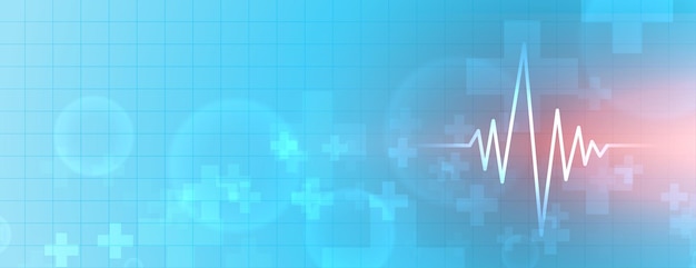 Free Vector cardiograph medical blue banner for research and cure