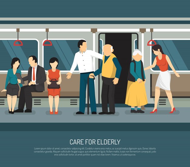 Care For Elderly Illustration