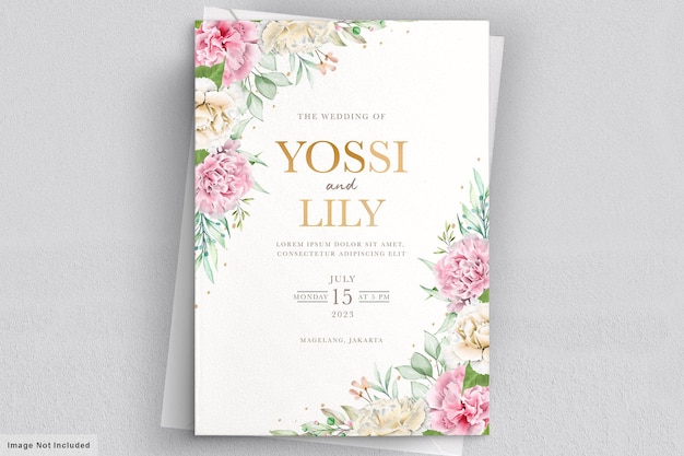 Carnation Flowers Invitation Card