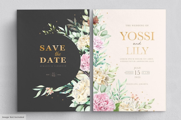 Free vector carnation flowers invitation card