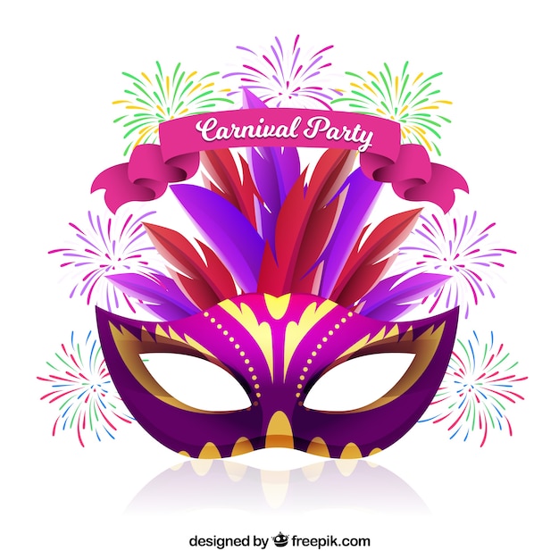 Free Vector carnival background with elegant mask