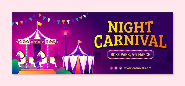 Carnival celebration social media cover template