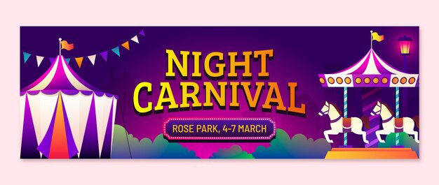 Carnival celebration twitter header template