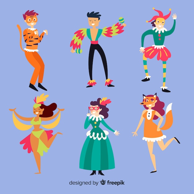 Carnival characters wearing costumes