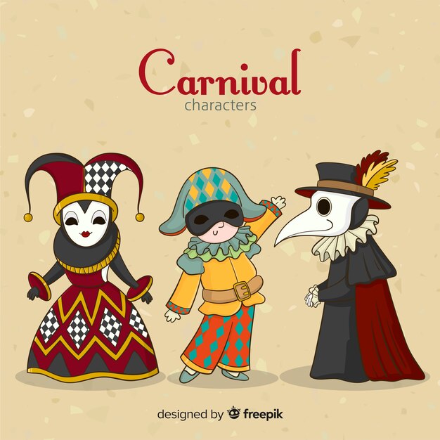 Free Vector carnival characters wearing costumes