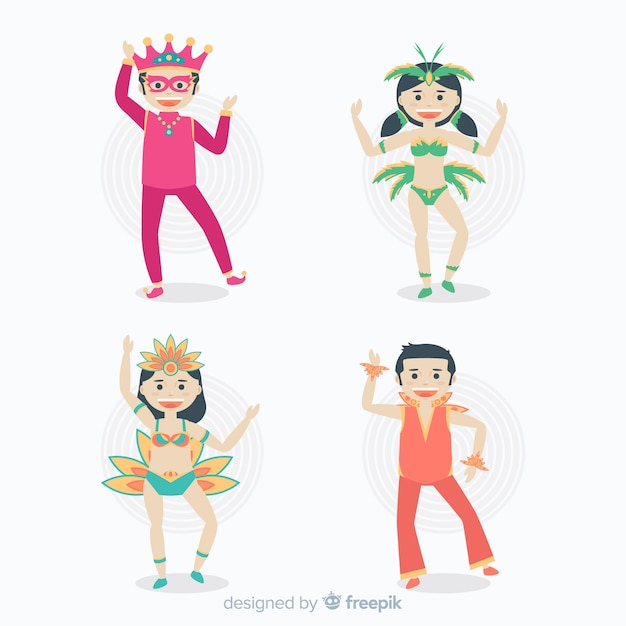 Carnival characters wearing costumes