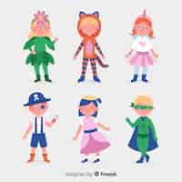 Free vector carnival characters wearing costumes