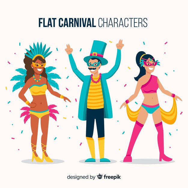 Carnival characters wearing costumes