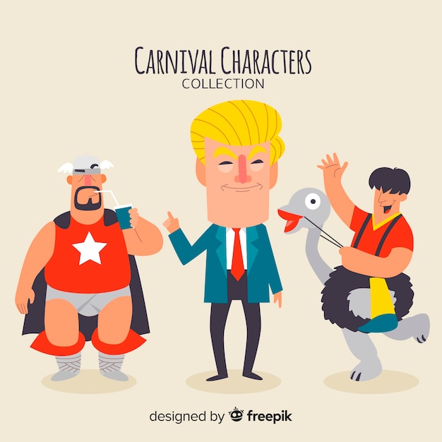 Free Vector carnival characters wearing costumes