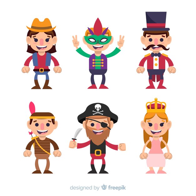 Carnival characters wearing costumes