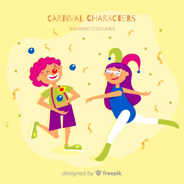 Carnival characters wearing costumes