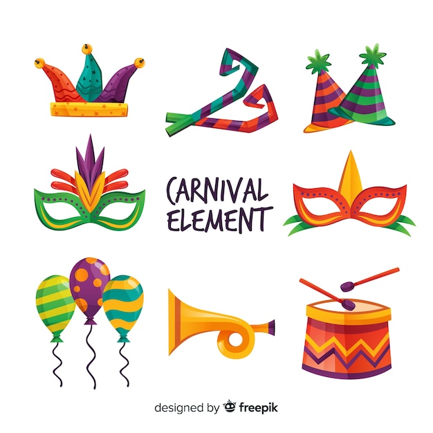 Carnival colorful elements set