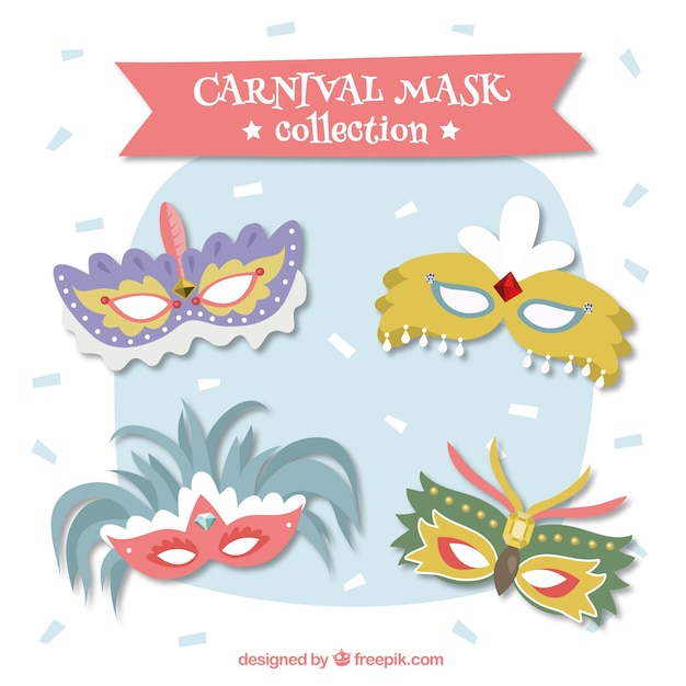 Free Vector carnival eye mask set