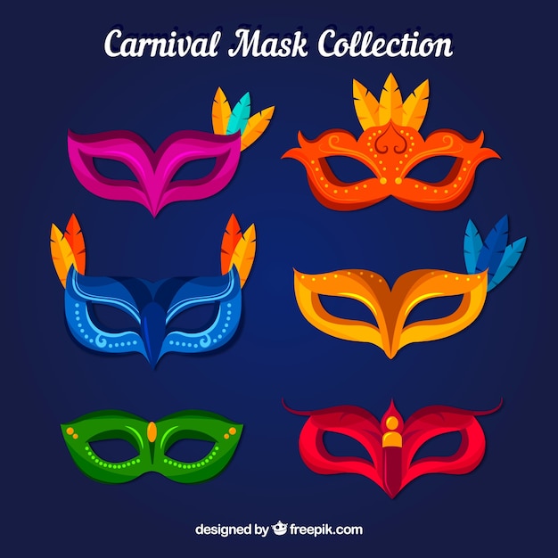 Free Vector carnival mask set