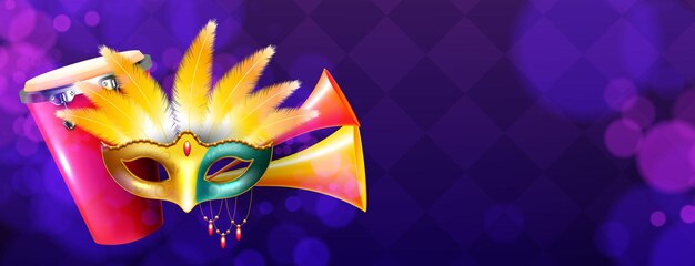 Carnival party background with mask