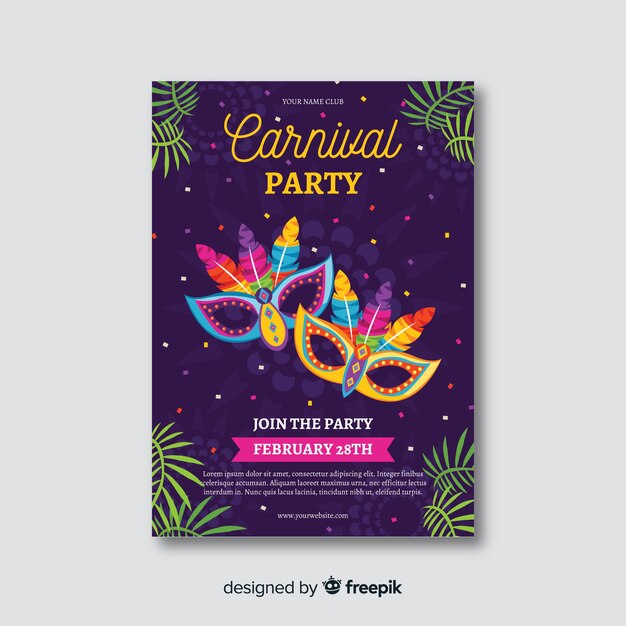 Carnival party flyer template