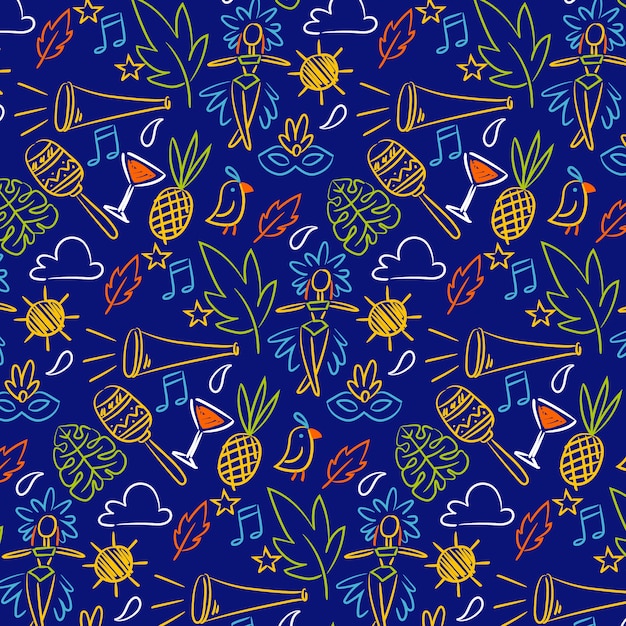 Free Vector carnival pattern in hand drawn