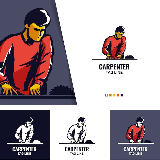 Carpenter logo design template