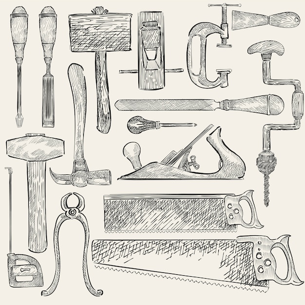 Free vector carpenter set