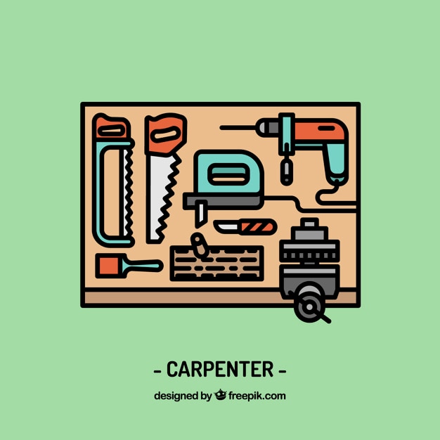 Free vector carpenter workplace design