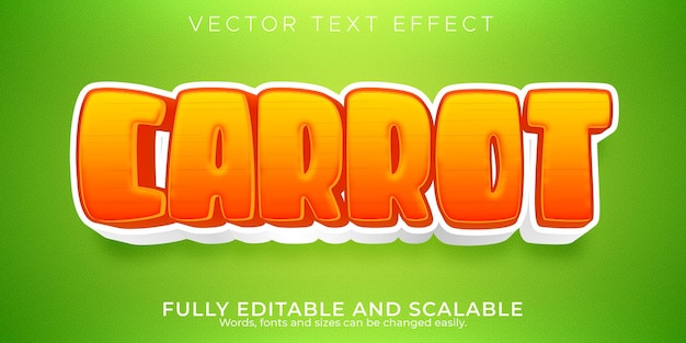 Carrot editable text effect, food and organic text style